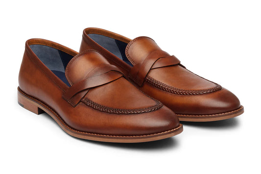 CULLMAN - TAN HANPAINTED LEATHER SHOES