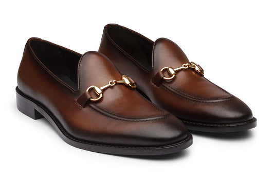 MONACO - CHESTNUT BROWN LEATHER SHOES