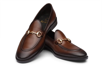 MONACO - CHESTNUT BROWN LEATHER SHOES