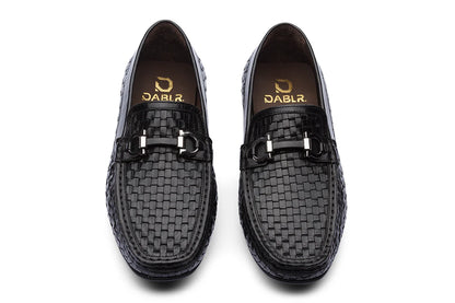 VIENNA - BLACK HANDWOVEN LEATHER SHOES