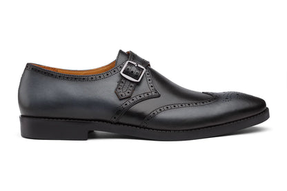 NAIROBI - BLACK GREY LEATHER SHOES