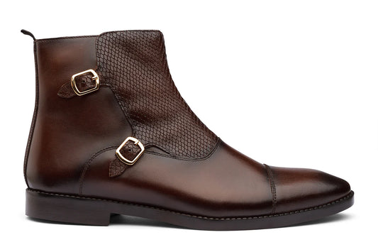 EDINBURG - CHESTNUT BROWN MONKSTRAP LEATHER BOOT