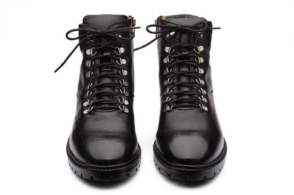 MARSAEILLE - BLACK MILLED LEATHER CHUNKY BOOT