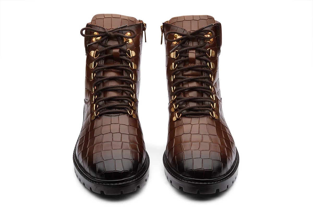 MARSAEILLE - CHESTNUT BROWN CHUNKY LEATHER BOOT
