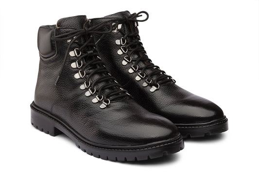 MARSAEILLE - BLACK MILLED LEATHER CHUNKY BOOT