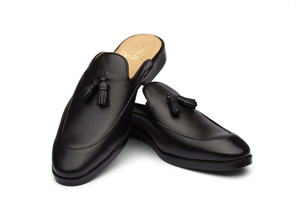 BROCODE - BLACK LEATHER MULES
